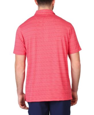 Men's Yarn Dye Stripe Performance Polo w/Covered Zipper Placket