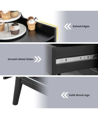 Kitchen Buffet Sideboard Organizer Liquor Bar Cabinet with Wine Rack & Sliding Door