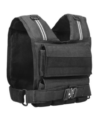 Adjustable Weighted Vest, 35 lb Vest with Iron Weights, Shoulder Pad and Reflective Stripe for Strength Training