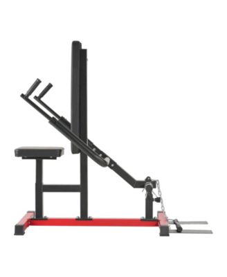 Seated Dip Machine Adjustable Tricep and Bicep Press Trainer with Cable Bar and Backrest