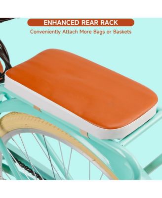 26-Inch Low Step Cruiser Bike with Passenger Seat & Dual Brakes, Free Bottle Holder