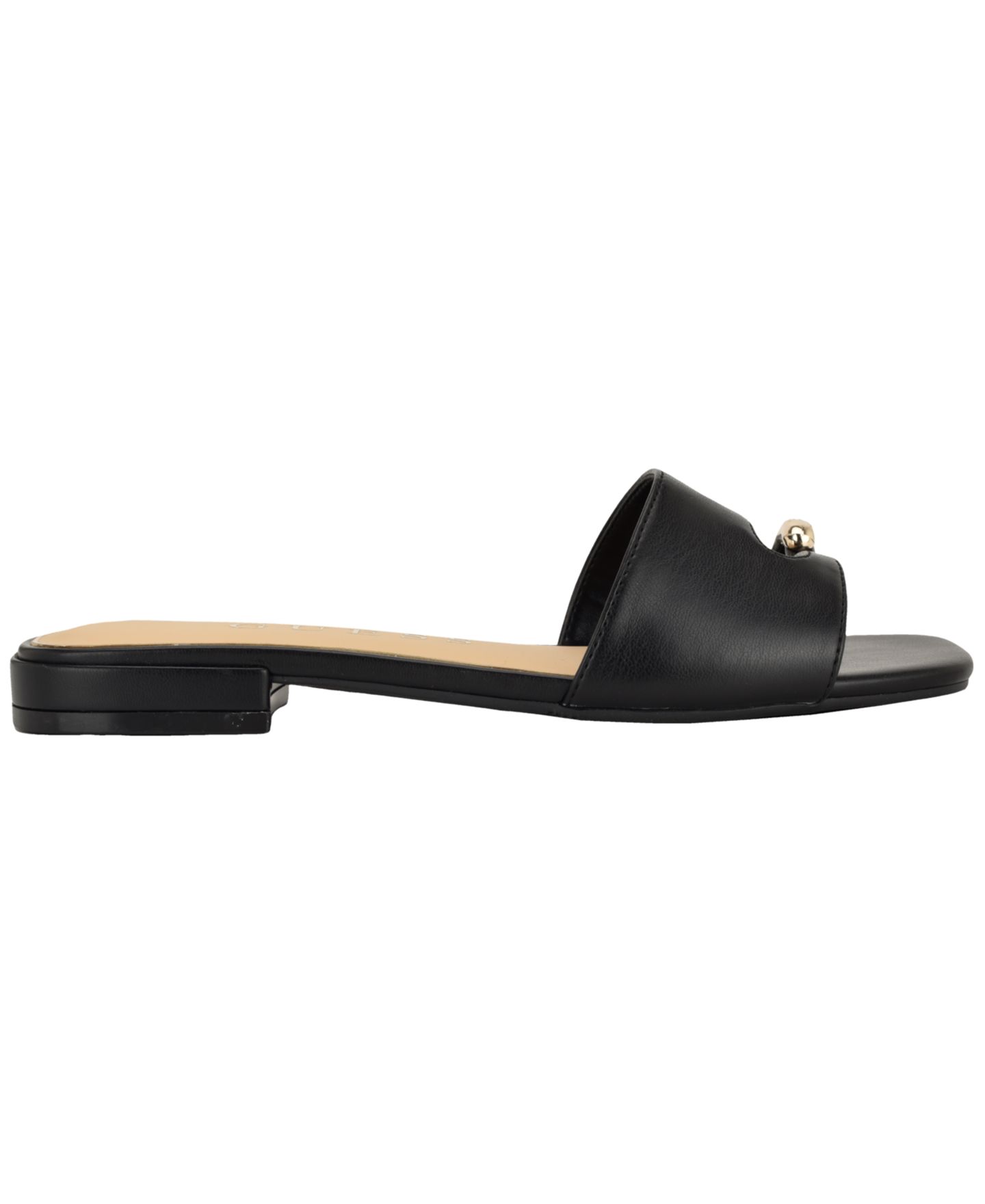 Женские сандалии GUESS Tablita Ornamented Toe Loop Flat Sandal, цвет: Чёрный — фото 2
