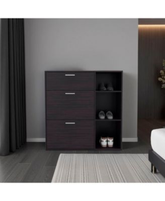 Sierra Shoe Storage Cabinet, 2 Tilt-Out Drawers