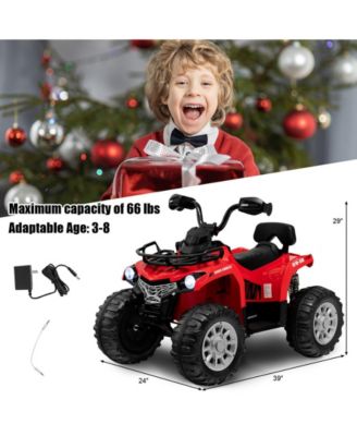 12V Kids Ride On ATV 4 Wheeler with MP3 and Headlights-Red