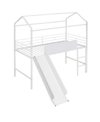 Twin Loft Bed with Slide and Writable Board