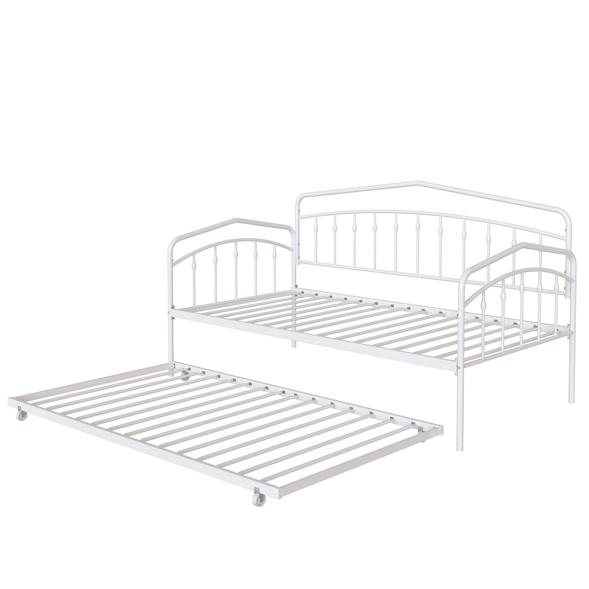 Simplie Fun Fox Twin Daybed with Twin Trundle, White