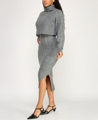 Juniors' Turtle Neck Sweater Dress