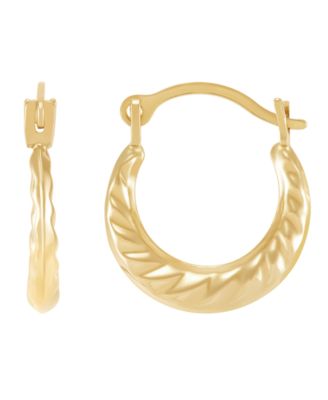 Hinged Catch Hoop Earrings in 14k Yellow Gold