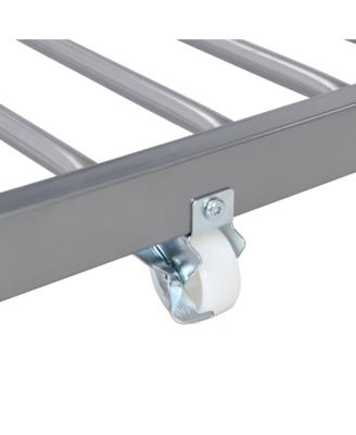 Metal Bunk Bed with Trundle Silver, No Box Spring Needed, Easy Assemble