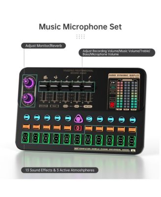 Pro Sound Card Kit for Live Streaming Featuring OTG Clear Audio, 16 Sound & 14 Voice Effects