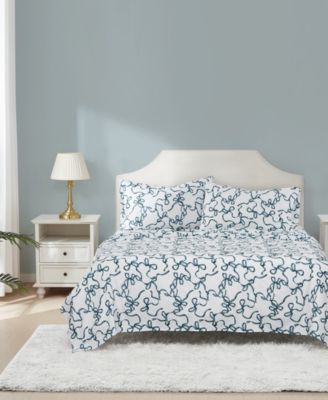 Printed Bow 3-Pc. Sheet Set, Twin XL