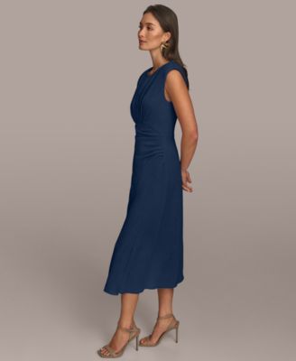 Women's Side-Ruched Midi Dress