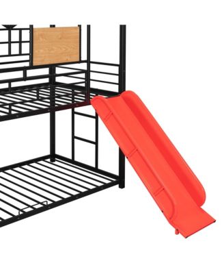 Twin Bunk Bed with Slide and Storage Stairs