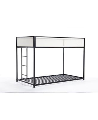 Adam Twin Twin Bunk Black with White Mesh Guard Rail