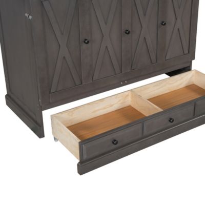 Streamdale Solid Pine Murphy Bed Chest Charging Station, Storage