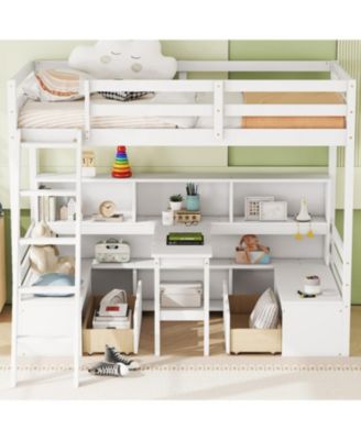 Streamdale Twin Loft Bed with Storage and Desk