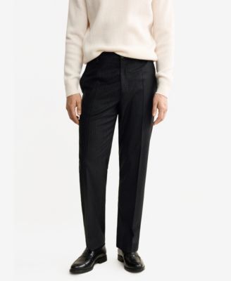 Men's Virgin Wool Regular-Fit Pinstripe Pants