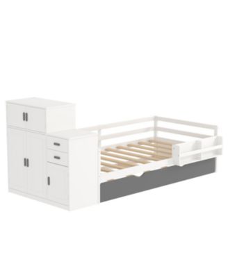 Streamdale Twin Platform Bed with Bookshelf & Trundle