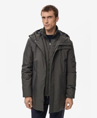 Men's Detachable Water-Repellent Quilted Parka
