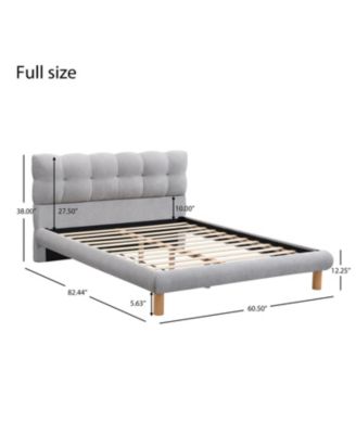 Full Size Upholstered Platform Bed Frame with Cookie-Shaped Headboard, Easy Assembly, soft and comfortable