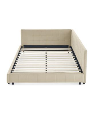 Queen Upholstered Bed Frame with Comfortable Backrest for Bedrooms