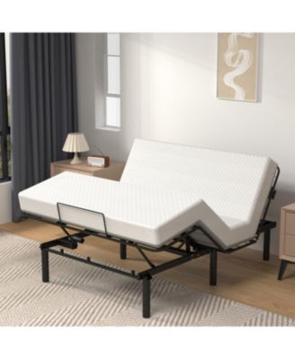 Zero-Clearance Adjustable Bed Base Frame Head and Foot Incline Quiet Motor Queen Size Zero Gravity, Dual USB A+C Ports