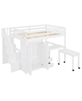  Loft Bed with Stairs, Storage & Desk - Space-Saving Kids & Teen Furniture