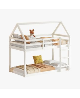 Twin Over Twin   Wood House Bunk Bed