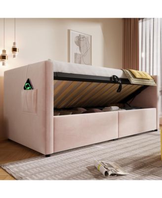  Velvet Twin Daybed with USB Charging & Storage
