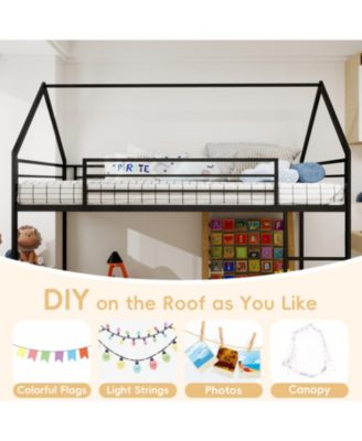  Metal Twin Bunk Bed - Heavy Duty, Noise Reduced, Black