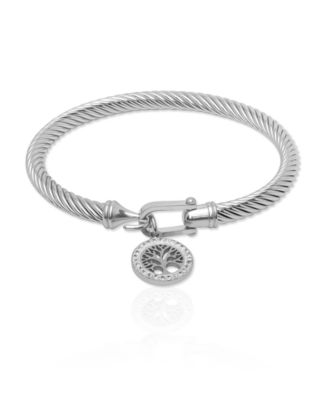 Crystal Stone Tree of Life Charm Bangle