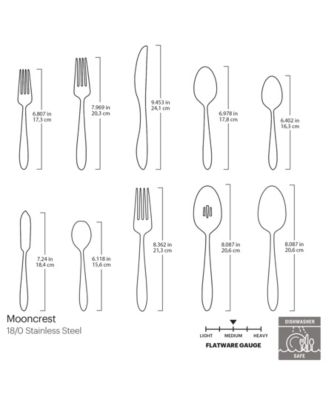 Mooncrest 65 Piece Everyday Flatware Set, Service For 12