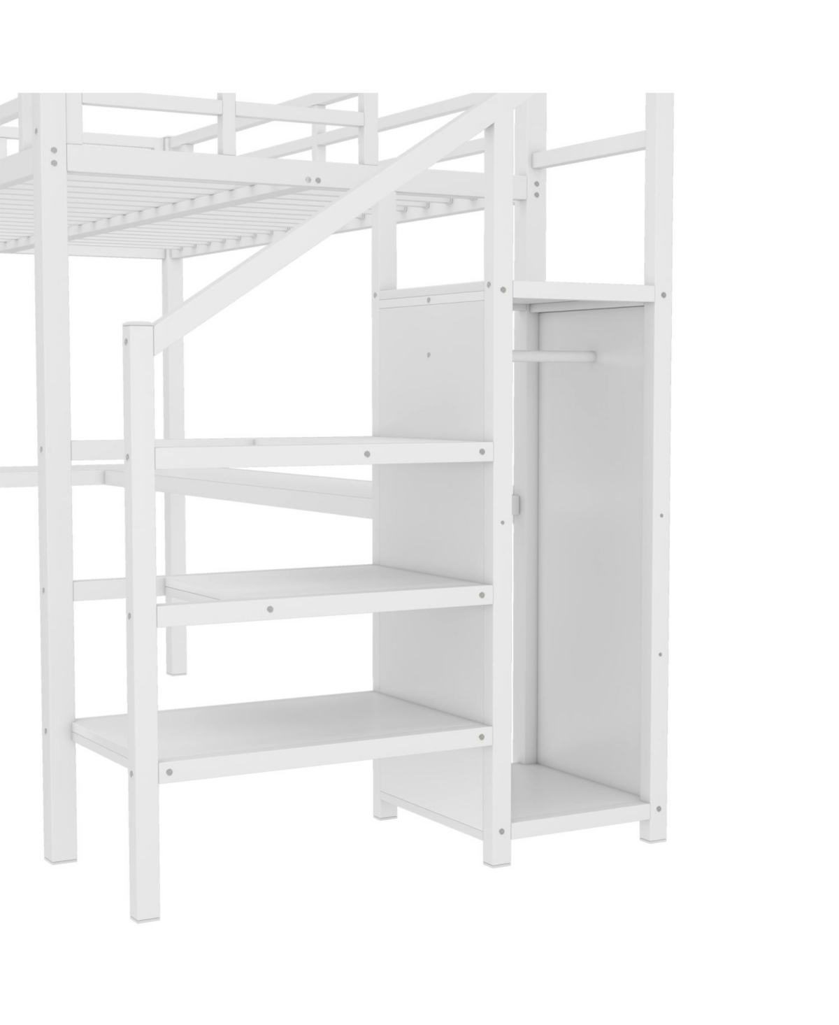 Streamdale Furniture Streamdale Twin Xl Loft Bed with Desk, Wardrobe, Usb & Led