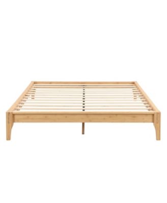 Bamboo Platform Bed Frame - Wood Slat Support