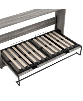 + Twin + Wood (or MDF, if that s the material) + Murphy Bed with Drawers & LED, Folds to Cabinet + Bed