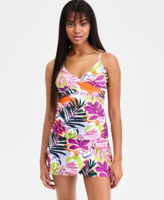 Women's Printed Underwired V-Neck Tankini