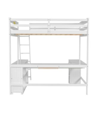 Loft Bed with U-Desk, Drawers & Shelves