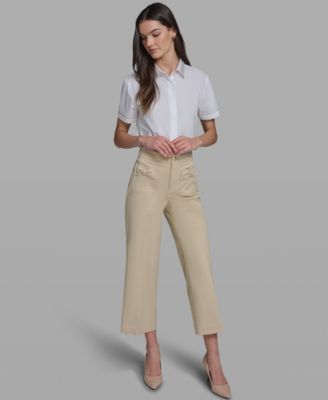 Women's Straight Bow Pocket Pants
