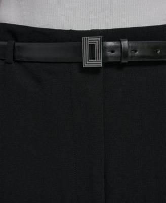 Women's Color Blocked Belted Straight Pants