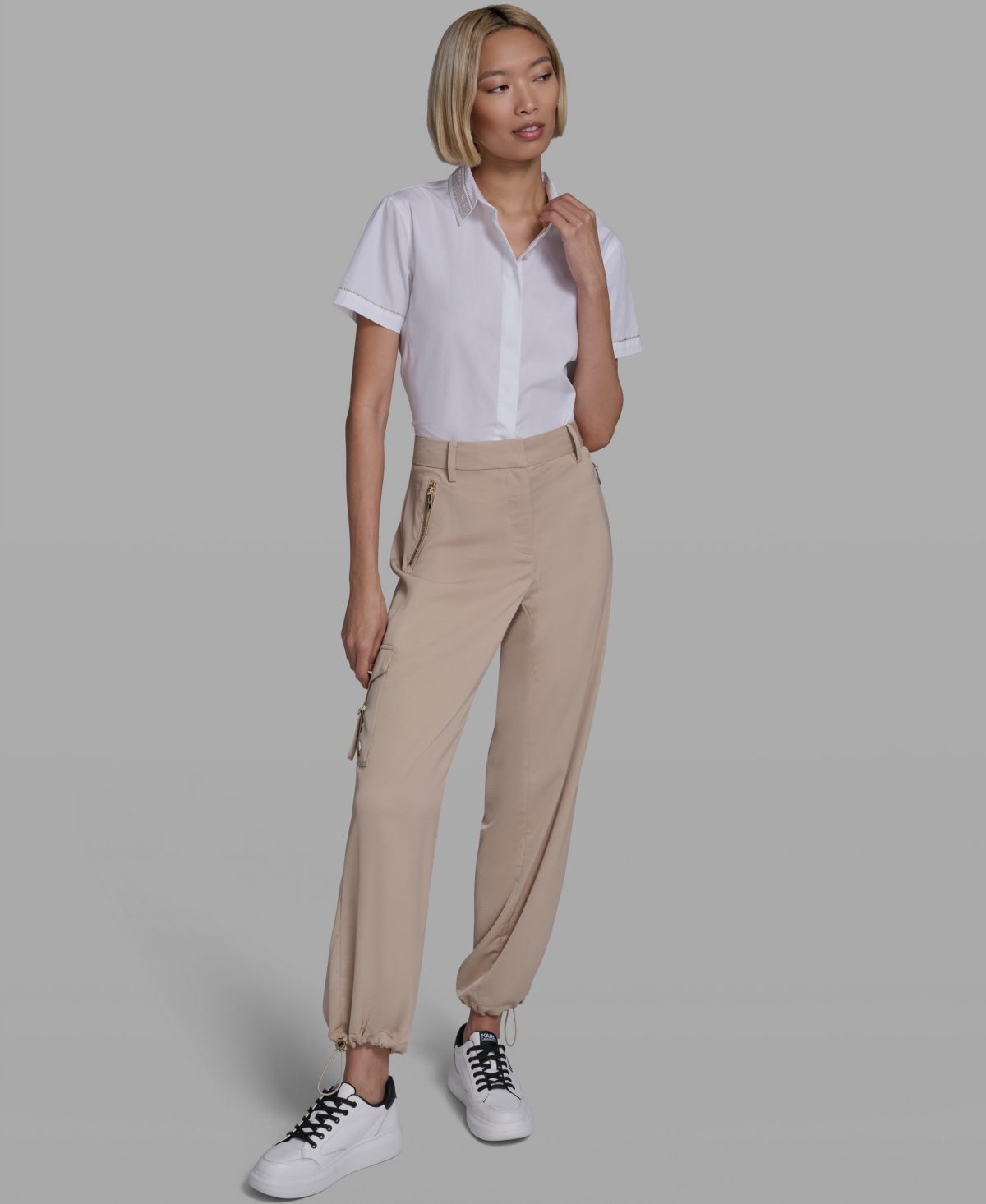 Karl Lagerfeld Paris Women's Cropped Cargo Pants
