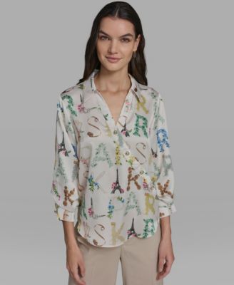 Women's Printed 3/4-Sleeve Top