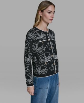 Women's Flower Embroidered Cardigan Sweater