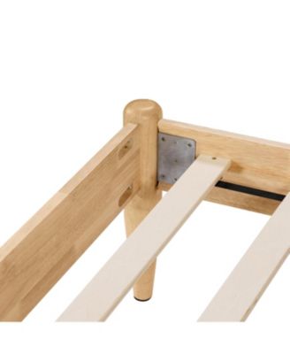 King Size Solid Wood Bed Frame With Fleece Upholstered Headboard