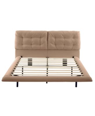 Queen Upholstered LED Platform Bed