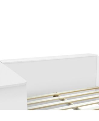 Full size Wooden Platform Bed with 6 Drawers, Shelves, desk and Wardrobe