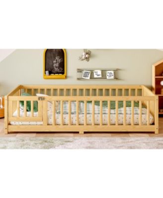 Floor Bed with Guardrails & Door - Full Size