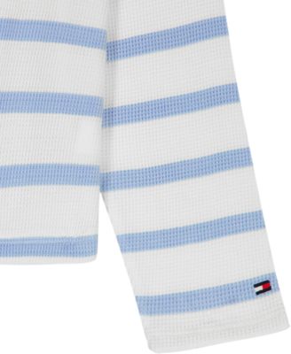 Girls' 7-16 Waffle Stripe Round Neck T-Shirt
