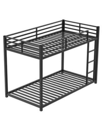 Twin Over Twin Metal Bunk Bed - Black, Sturdy, Easy Assembly