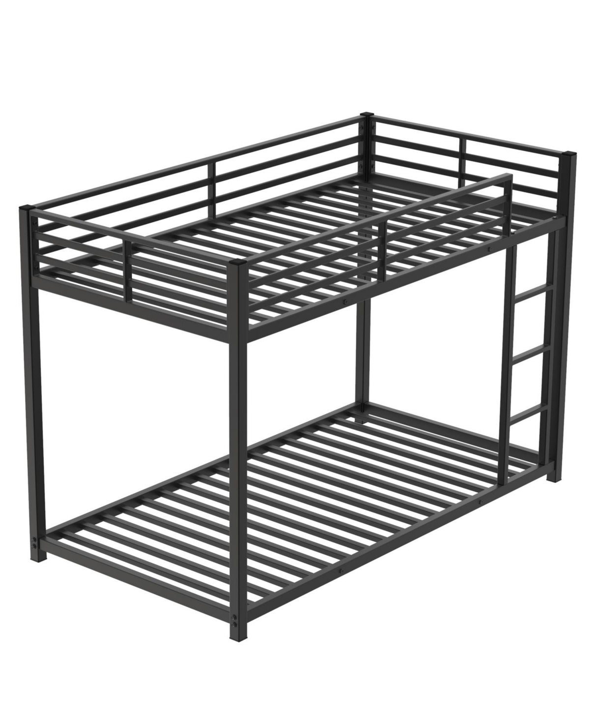 Streamdale Furniture Twin Over Twin Metal Bunk Bed - Black, Sturdy, Easy Assembly