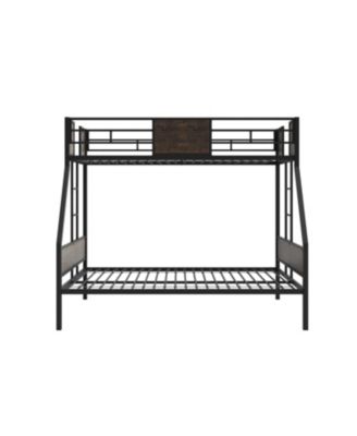 Streamdale Twin Over Full Metal Bunk Bed with Safety Rails & 2 Ladders